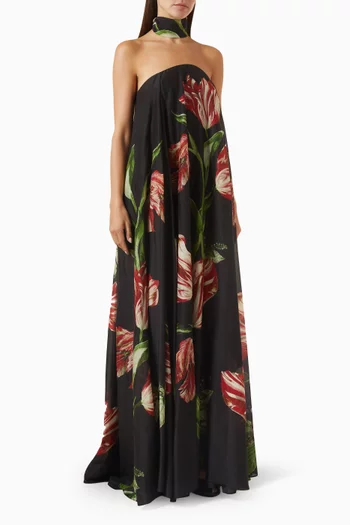 Maricela Maxi Dress with Scarf