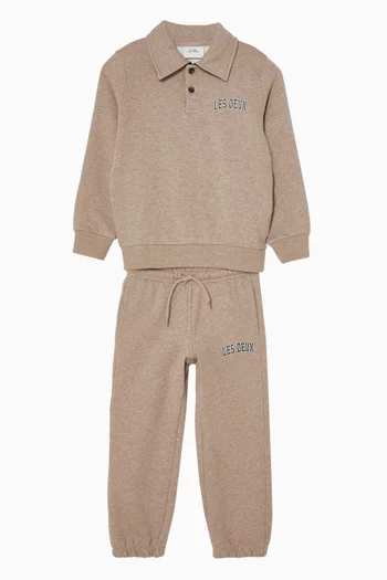 College Rugby Polo Sweatshirt in Cotton