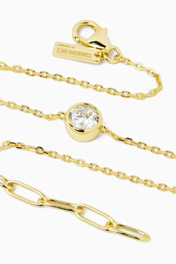 Solitare Bracelet in 14kt Gold-plated Sterling Silver