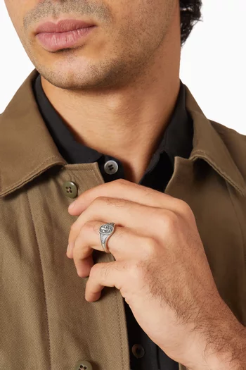 Fleur De Lis Signet Ring in Sterling Silver