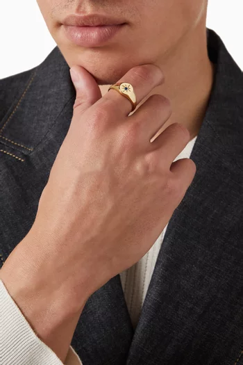 Navigator Signet Ring in 14kt Gold-plated Sterling Silver