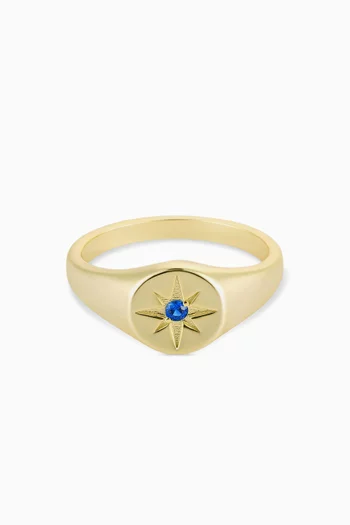 Navigator Signet Ring in 14kt Gold-plated Sterling Silver