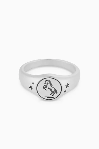 Midnight Stallion Ring in Sterling Silver