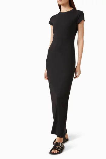 Rib Tee Maxi Dress in Cotton-blend