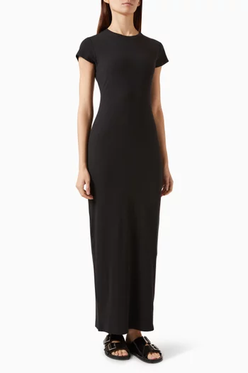 Rib Tee Maxi Dress in Cotton-blend