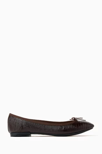 Cendrillon Ballet Flats in Lizard-embossed Leather
