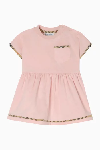 Lea Check Band Dress in Cotton