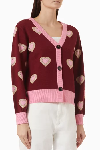 Hearts Cardigan in Viscose Blend