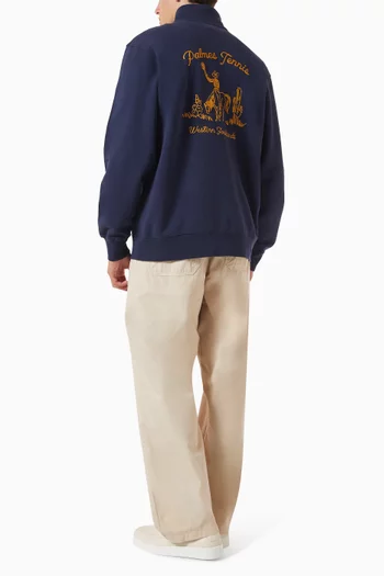 Western Quarter-zip Sweatshirt in Cotton