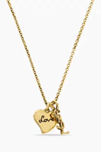 Cassandre Heart Necklace in Brass