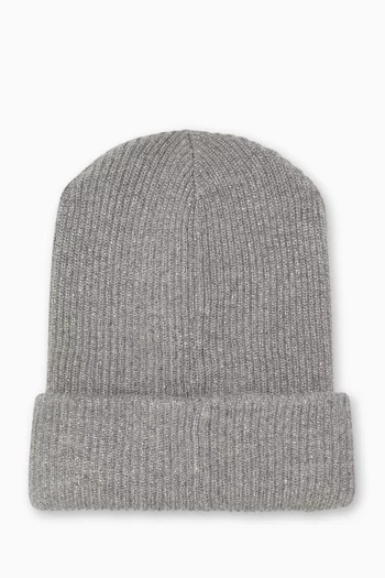 Rib-knit Beanie in Cashmere