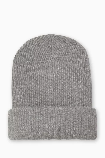 Rib-knit Beanie in Cashmere