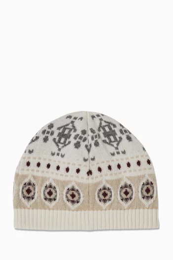 Jacquard Baby Bernie Beanie in Cashmere