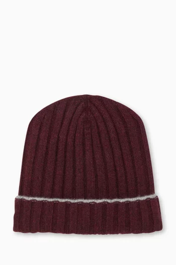 Rib-knit Beanie in Cashmere