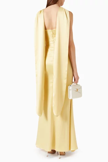 Liora Halter Scarf Dress in Satin