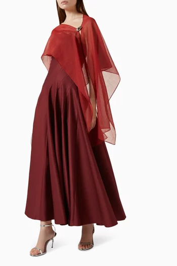 Arielle Strapless Dress in Taffeta & Silk