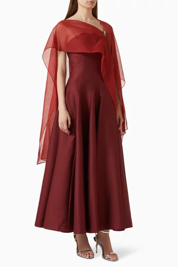Arielle Strapless Dress in Taffeta & Silk