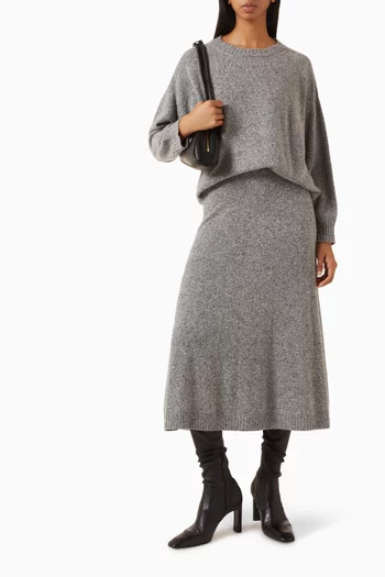 Aloa Midi Skirt in Tweed