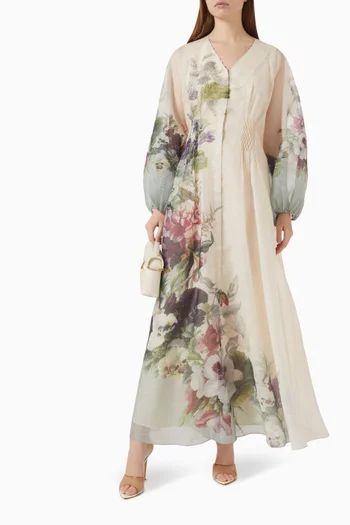 Oryn Floral-print Dress in Organza