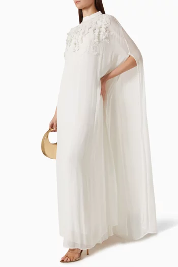 Pearl Cape Dress in Viscose Georgette