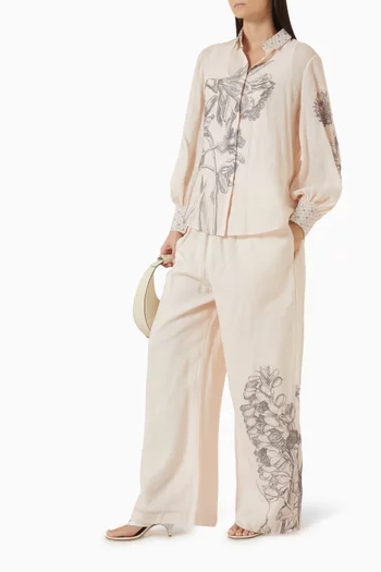 Isolde Top & Pants Set in Ramie Blend