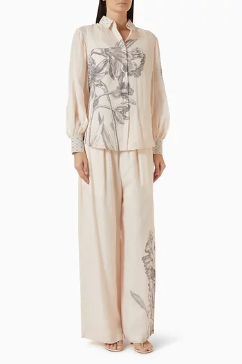 Isolde Top & Pants Set in Ramie Blend