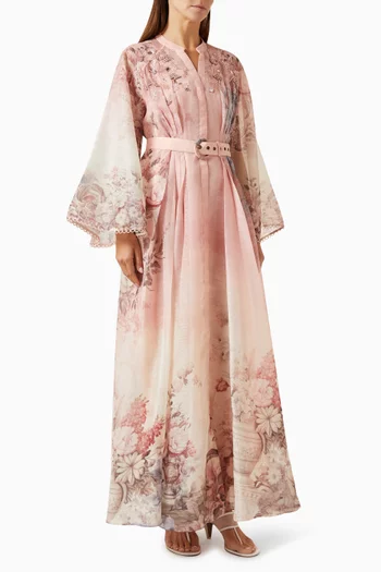 Florielle Belted Dress in Organza