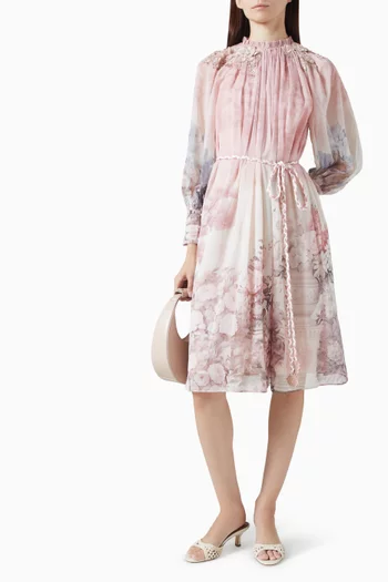 Florisse Belted Dress in Chiffon