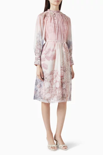 Florisse Belted Dress in Chiffon