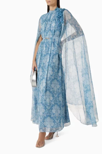 Alma Cape Dress in Chiffon