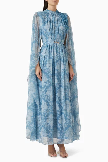 Alma Cape Dress in Chiffon
