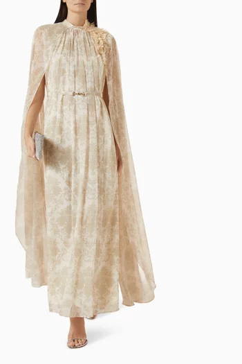 Alma Cape Dress in Chiffon