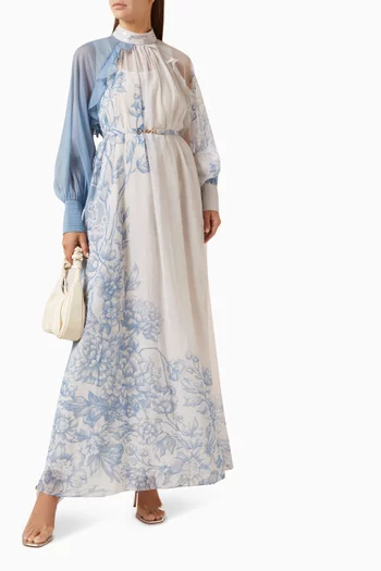 Orelle Belted Dress in Chiffon