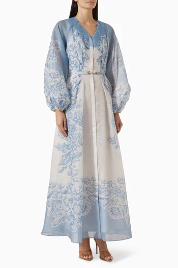 Oriel Belted Dress in Organza