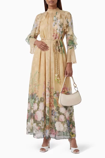 Cerys Belted Dress in Chiffon