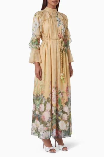Cerys Belted Dress in Chiffon