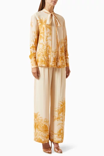Mielle Top & Pants Set in Silk Crepe