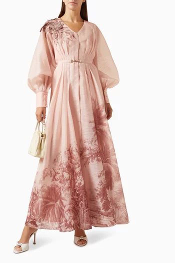 Maelle Belted Dress in Organza