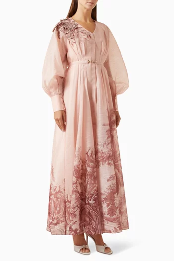 Maelle Belted Dress in Organza