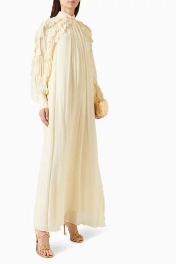 Elara Belted Dress in Viscose Georgette