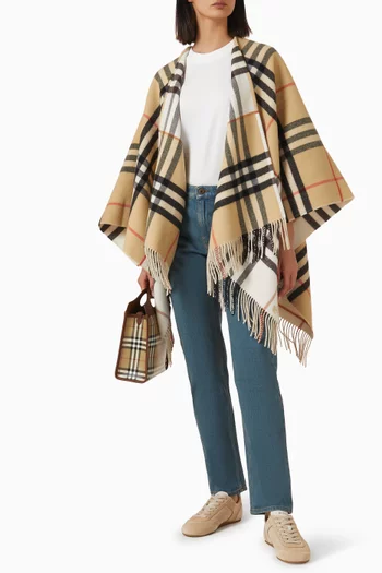 Double Check Cape in Cashmere-wool