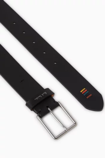 Artist Stripe Stitch Belt in Leather