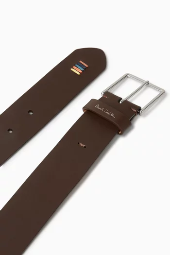 Artist Stripe Stitch Belt in Leather