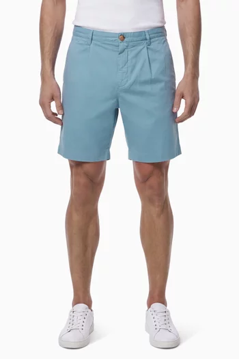 Pleated Shorts in Cotton Twill