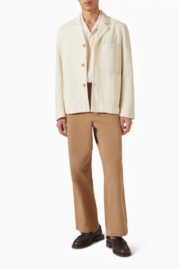 Three-button Jacket in Cotton & Linen