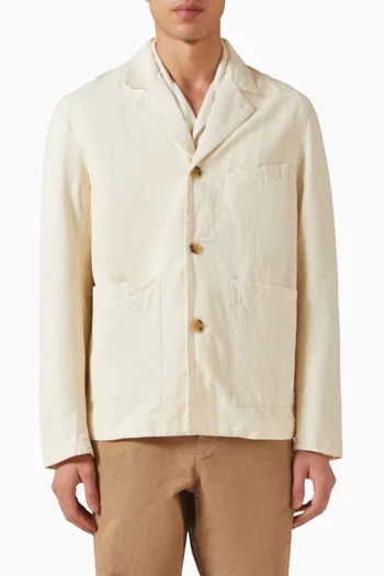 Three-button Jacket in Cotton & Linen