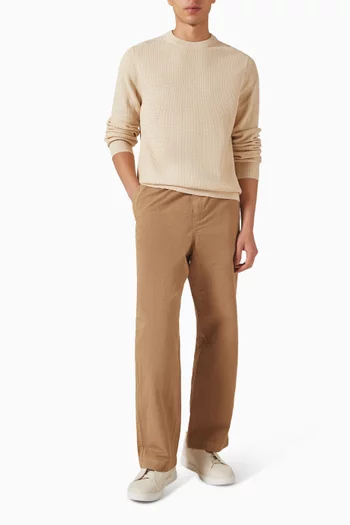 Textured Sweater in Cotton & Merino Wool