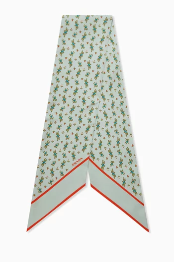 Printed Scarf in Silk Twill