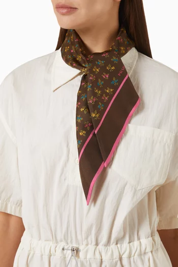 Printed Scarf in Silk Twill