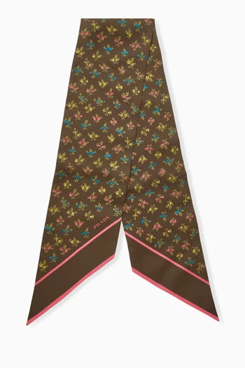 Printed Scarf in Silk Twill